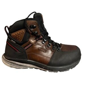 KEEN Red Hook Utility Men's Waterproof  Work Boots Brown Black Size 9.5
